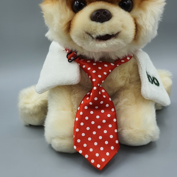 Pet Business Work Tie Red Polka Dot OS Adjustable Professional Dog Cat Neck Tie - Picture 2 of 8